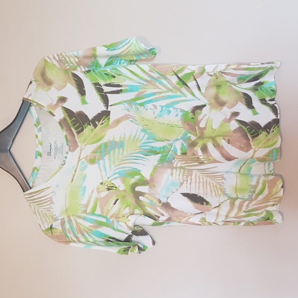 NWT Penmans aqua and lime tropical print tee shirt - Picture 1 of 3
